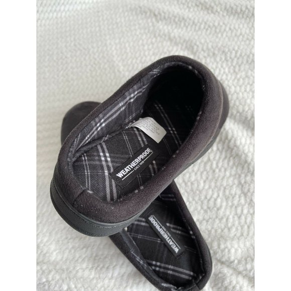 Men’s Size XL 11-12 Weatherproof Vintage Faux Suede Slip On Clog Slippers Black main image 11